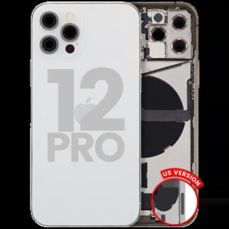 Rückgehäuse mit Ladebuchsen-Flex und Kleinteilen für iPhone 12 Pro (US-Version) (ausgebautes Originalteil: Grade A) (Silver (Silber))