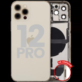 Rückgehäuse mit Ladebuchsen-Flex und Kleinteilen für iPhone 12 Pro (US-Version) (ausgebautes Originalteil: Grade B) (Gold)