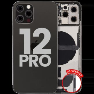 Rückgehäuse mit Ladebuchsen-Flex und Kleinteilen für iPhone 12 Pro (US-Version) (ausgebautes Originalteil: Grade B) (Graphite)