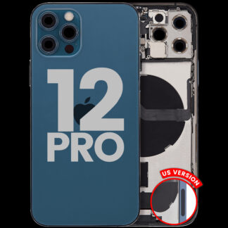 Rückgehäuse mit Ladebuchsen-Flex und Kleinteilen für iPhone 12 Pro (US-Version) (ausgebautes Originalteil: Grade B) (Pacific Blue)