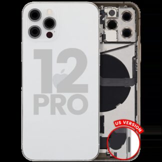 Rückgehäuse mit Ladebuchsen-Flex und Kleinteilen für iPhone 12 Pro (US-Version) (ausgebautes Originalteil: Grade B) (Silver (Silber))
