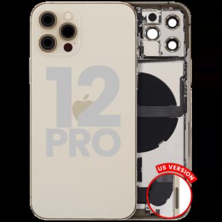 Rückgehäuse mit Ladebuchsen-Flex und Kleinteilen für iPhone 12 Pro (US-Version) (ausgebautes Originalteil: Grade C) (Gold)