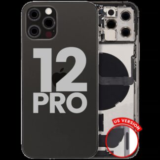 Rückgehäuse mit Ladebuchsen-Flex und Kleinteilen für iPhone 12 Pro (US-Version) (ausgebautes Originalteil: Grade C) (Graphite)