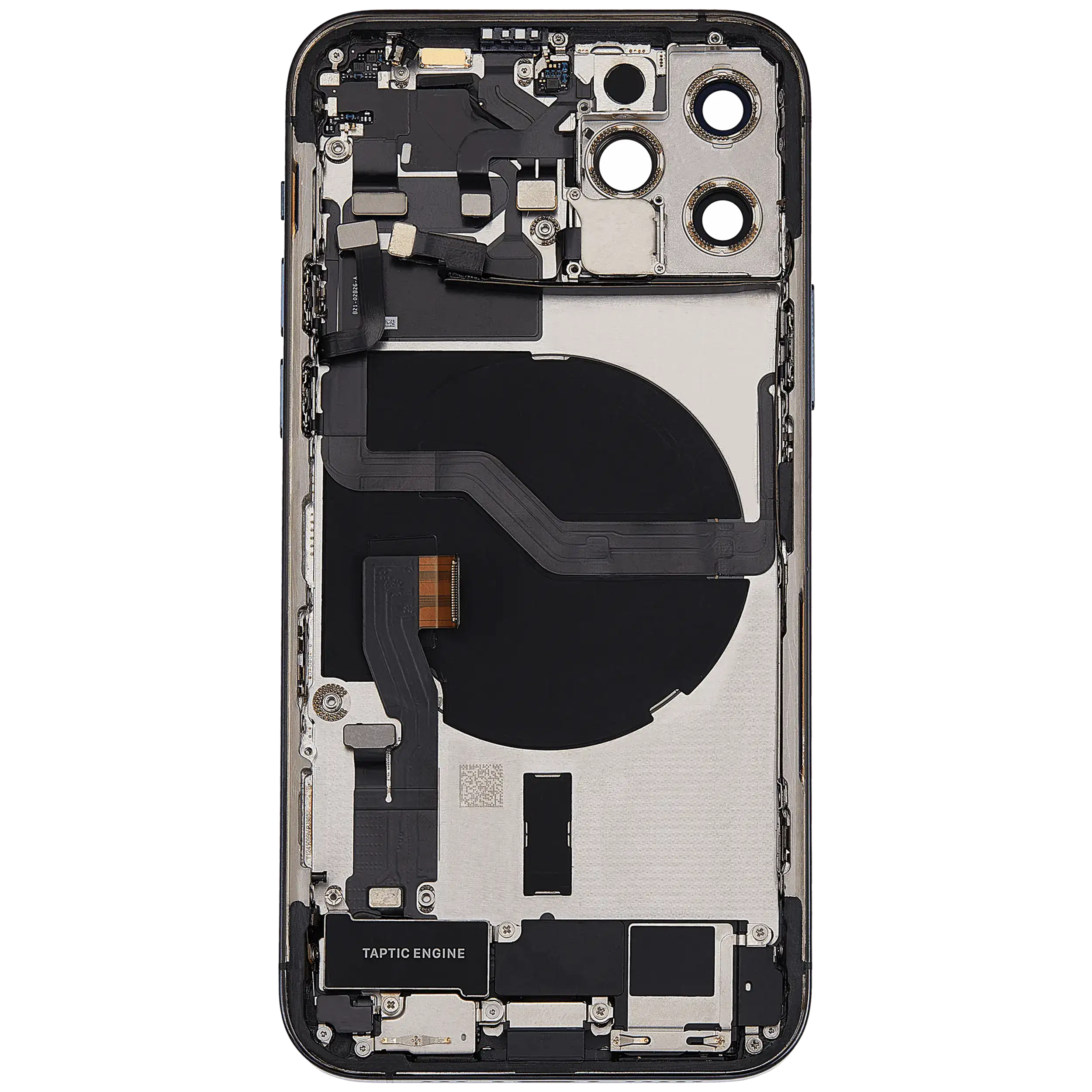 Rückgehäuse mit Ladebuchsen-Flex und Kleinteilen für iPhone 12 Pro (US-Version) (ausgebautes Originalteil: Grade C) (Pacific Blue) – Bild 4