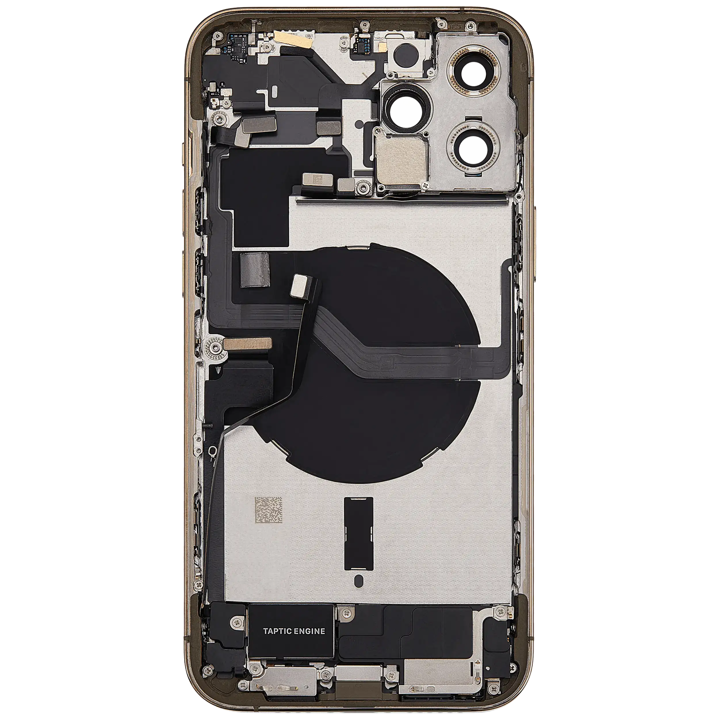 Rückgehäuse mit Ladebuchsen-Flex und Kleinteilen für iPhone 12 Pro Max (EU / globale Version) (ausgebautes Originalteil: Grade B) (Gold) – Bild 4