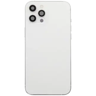 Rückgehäuse mit Ladebuchsen-Flex und Kleinteilen für iPhone 12 Pro Max (EU / globale Version) (ausgebautes Originalteil: Grade B) (Silver (Silber))
