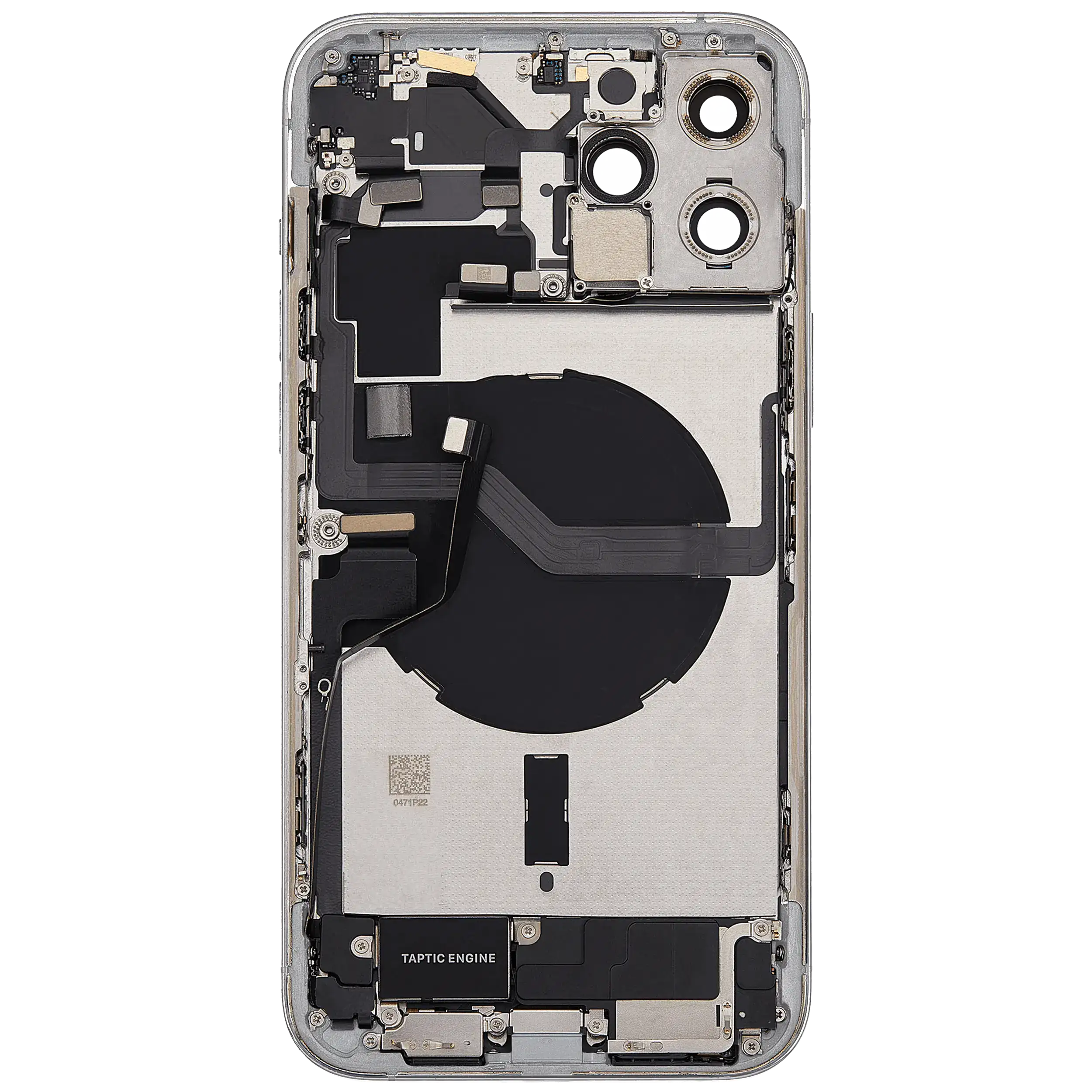Rückgehäuse mit Ladebuchsen-Flex und Kleinteilen für iPhone 12 Pro Max (EU / globale Version) (ausgebautes Originalteil: Grade B) (Silver (Silber)) – Bild 4