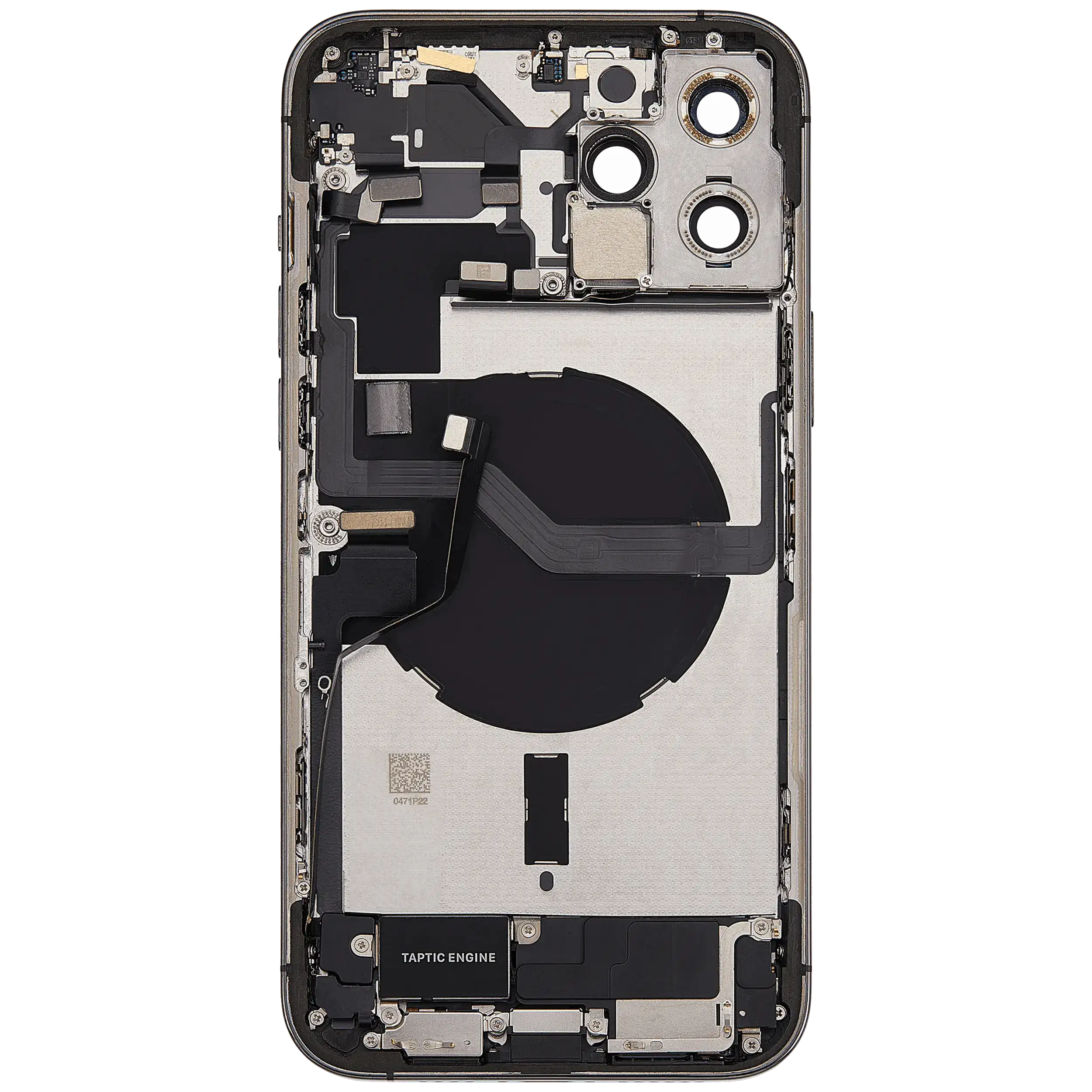 Rückgehäuse mit Ladebuchsen-Flex und Kleinteilen für iPhone 12 Pro Max (EU / globale Version) (ausgebautes Originalteil: Grade C) (Graphite) – Bild 4
