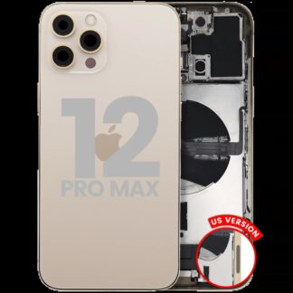 Rückgehäuse mit Ladebuchsen-Flex und Kleinteilen für iPhone 12 Pro Max (US-Version) (ausgebautes Originalteil: Grade A) (Gold)