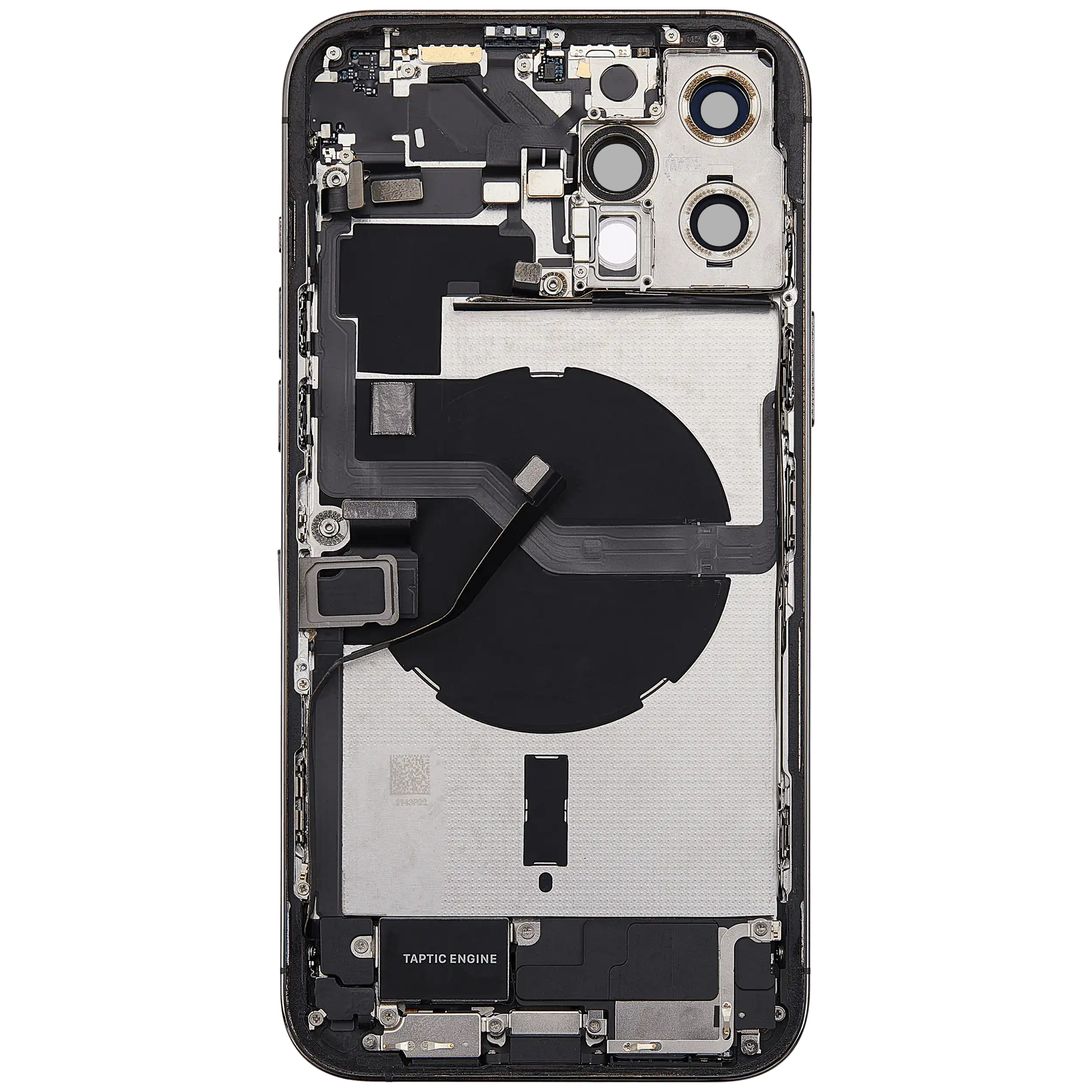 Rückgehäuse mit Ladebuchsen-Flex und Kleinteilen für iPhone 12 Pro Max (US-Version) (ausgebautes Originalteil: Grade A) (Graphite) – Bild 4