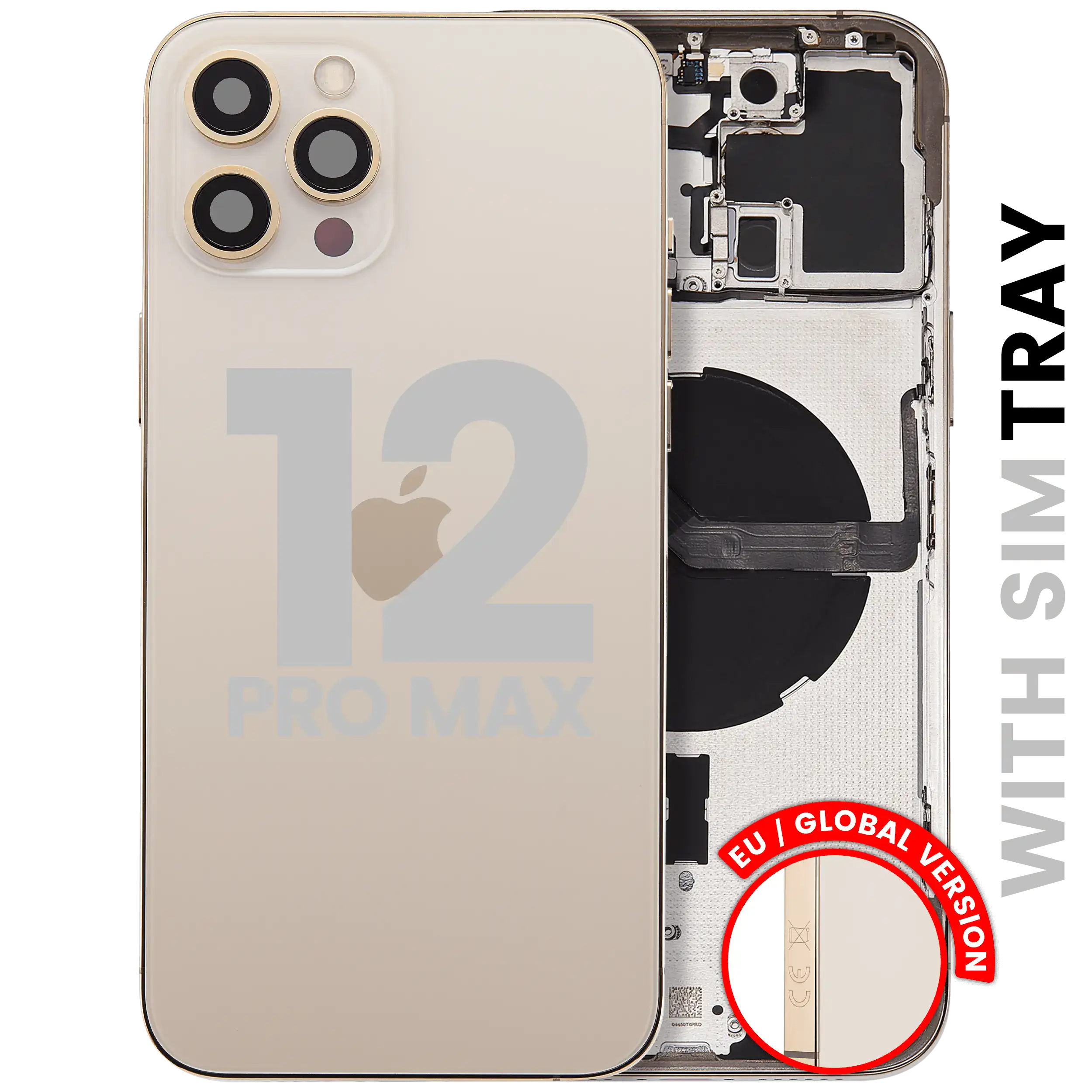 Rückgehäuse mit Ladebuchsen-Flex und Kleinteilen für iPhone 12 Pro Max (US-Version) (ausgebautes Originalteil: Grade A) (Silver (Silber)) – Bild 4