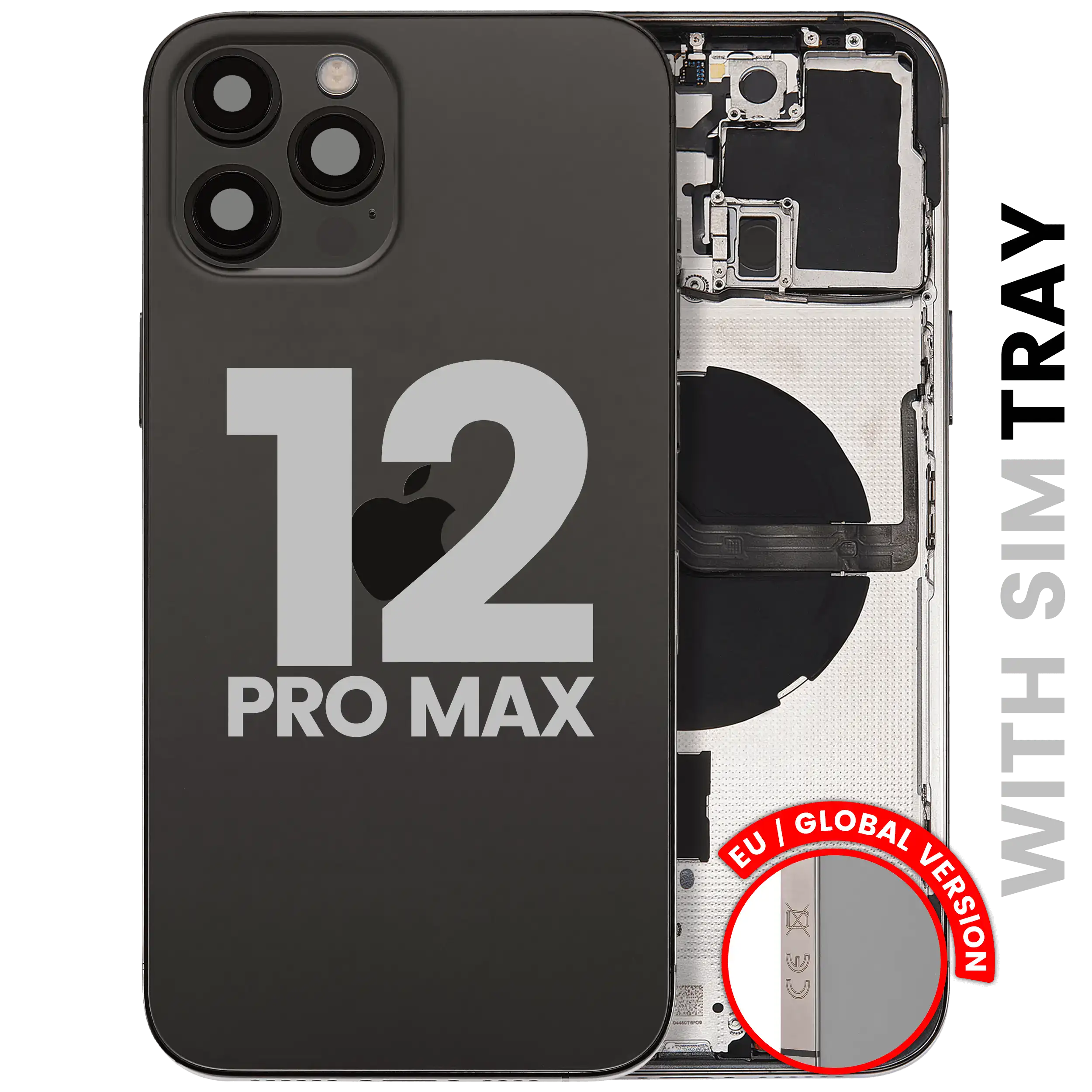Rückgehäuse mit Ladebuchsen-Flex und Kleinteilen für iPhone 12 Pro Max (US-Version) (ausgebautes Originalteil: Grade A) (Silver (Silber)) – Bild 5
