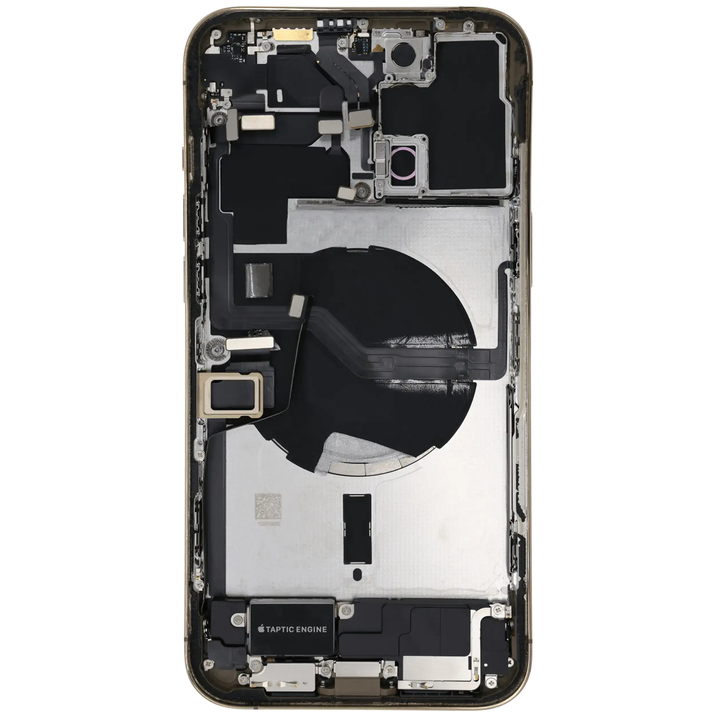 Rückgehäuse mit Ladebuchsen-Flex und Kleinteilen für iPhone 12 Pro Max (US-Version) (ausgebautes Originalteil: Grade B) (Gold) – Bild 4