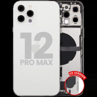 Rückgehäuse mit Ladebuchsen-Flex und Kleinteilen für iPhone 12 Pro Max (US-Version) (ausgebautes Originalteil: Grade B) (Silver (Silber))