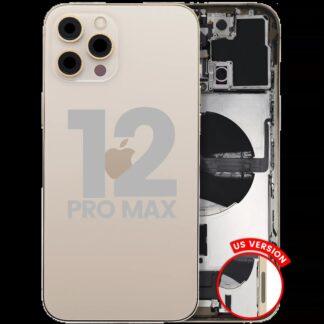 Rückgehäuse mit Ladebuchsen-Flex und Kleinteilen für iPhone 12 Pro Max (US-Version) (ausgebautes Originalteil: Grade C) (Gold)