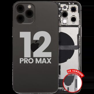 Rückgehäuse mit Ladebuchsen-Flex und Kleinteilen für iPhone 12 Pro Max (US-Version) (ausgebautes Originalteil: Grade C) (Graphite)