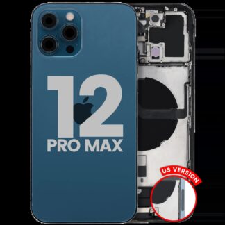 Rückgehäuse mit Ladebuchsen-Flex und Kleinteilen für iPhone 12 Pro Max (US-Version) (ausgebautes Originalteil: Grade C) (Pacific Blue)