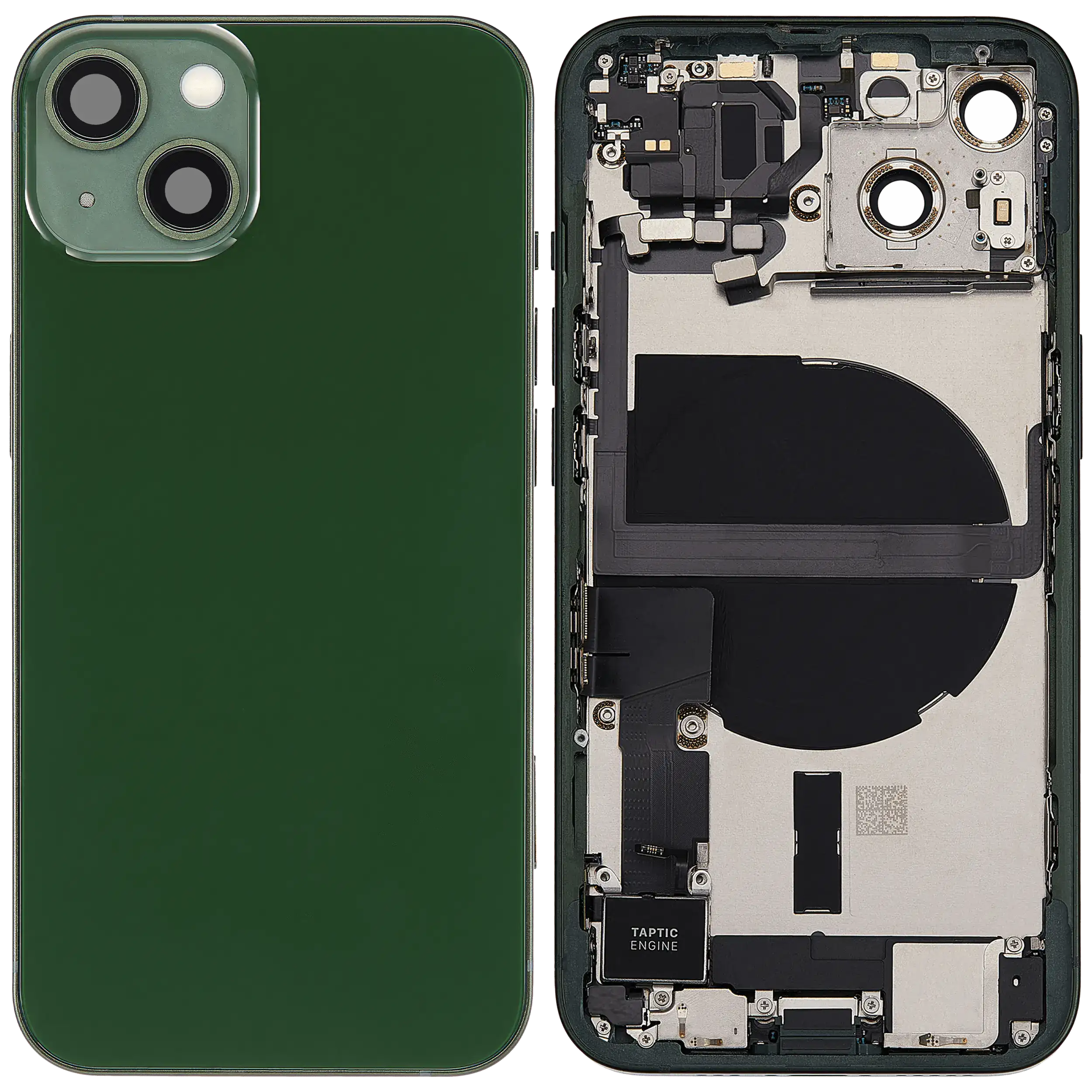 Rückgehäuse mit Ladebuchsen-Flex und Kleinteilen für iPhone 13 (EU / globale Version) (ausgebautes Originalteil: Grade C) (Green (Grün)) – Bild 2