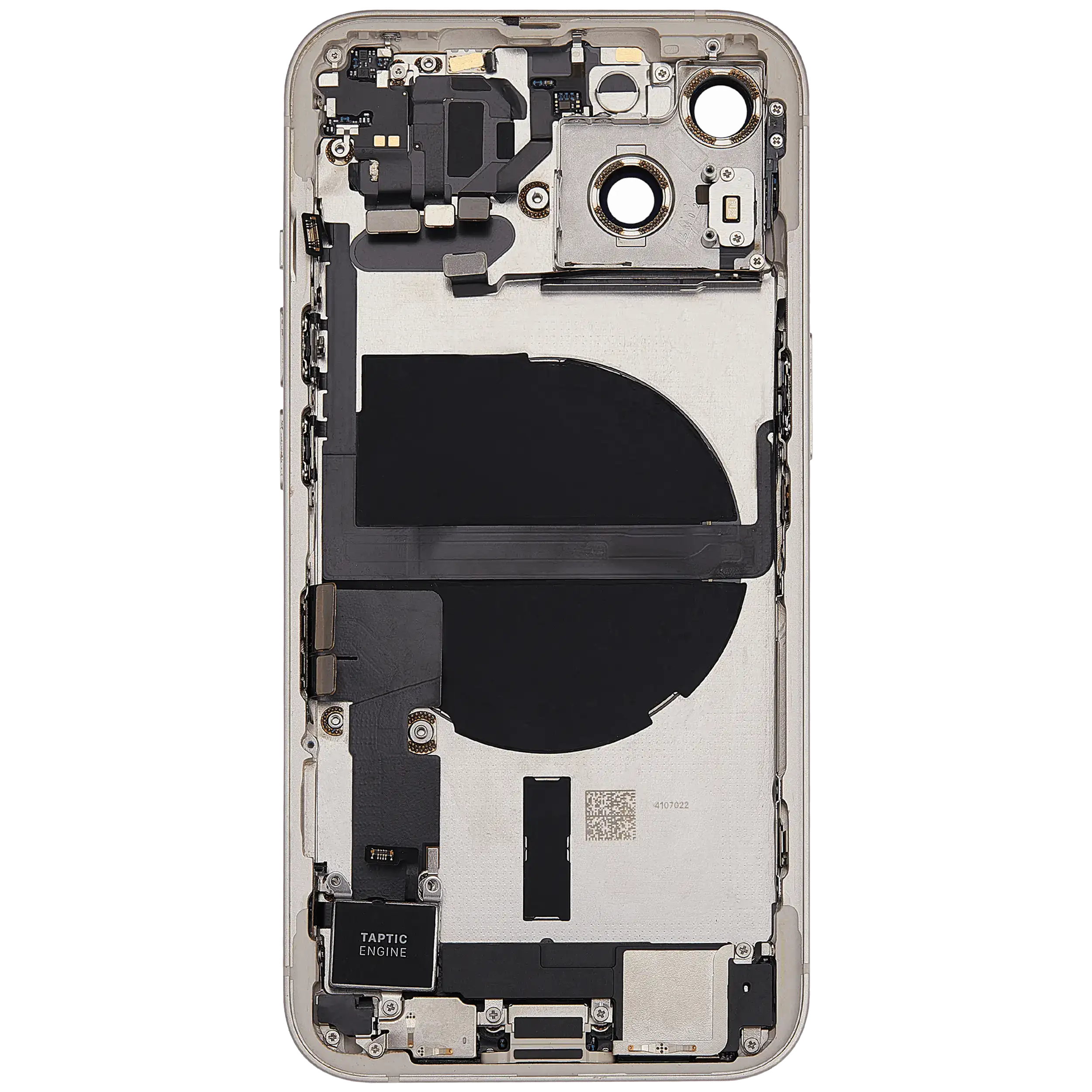 Rückgehäuse mit Ladebuchsen-Flex und Kleinteilen für iPhone 13 (EU / globale Version) (ausgebautes Originalteil: Grade C) (Starlight) – Bild 3