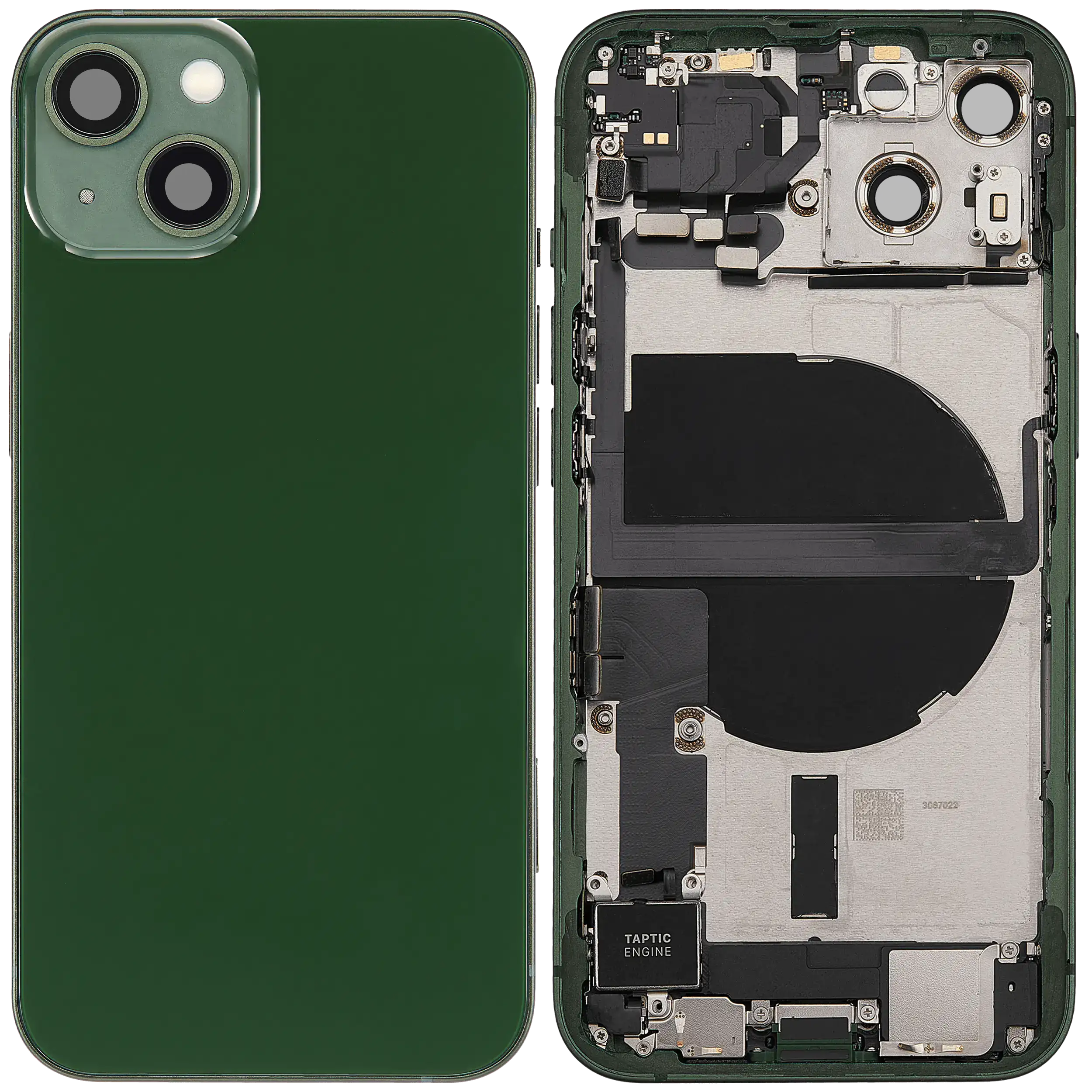 Rückgehäuse mit Ladebuchsen-Flex und Kleinteilen für iPhone 13 (US-Version) (ausgebautes Originalteil: Grade B) (Green (Grün)) – Bild 2