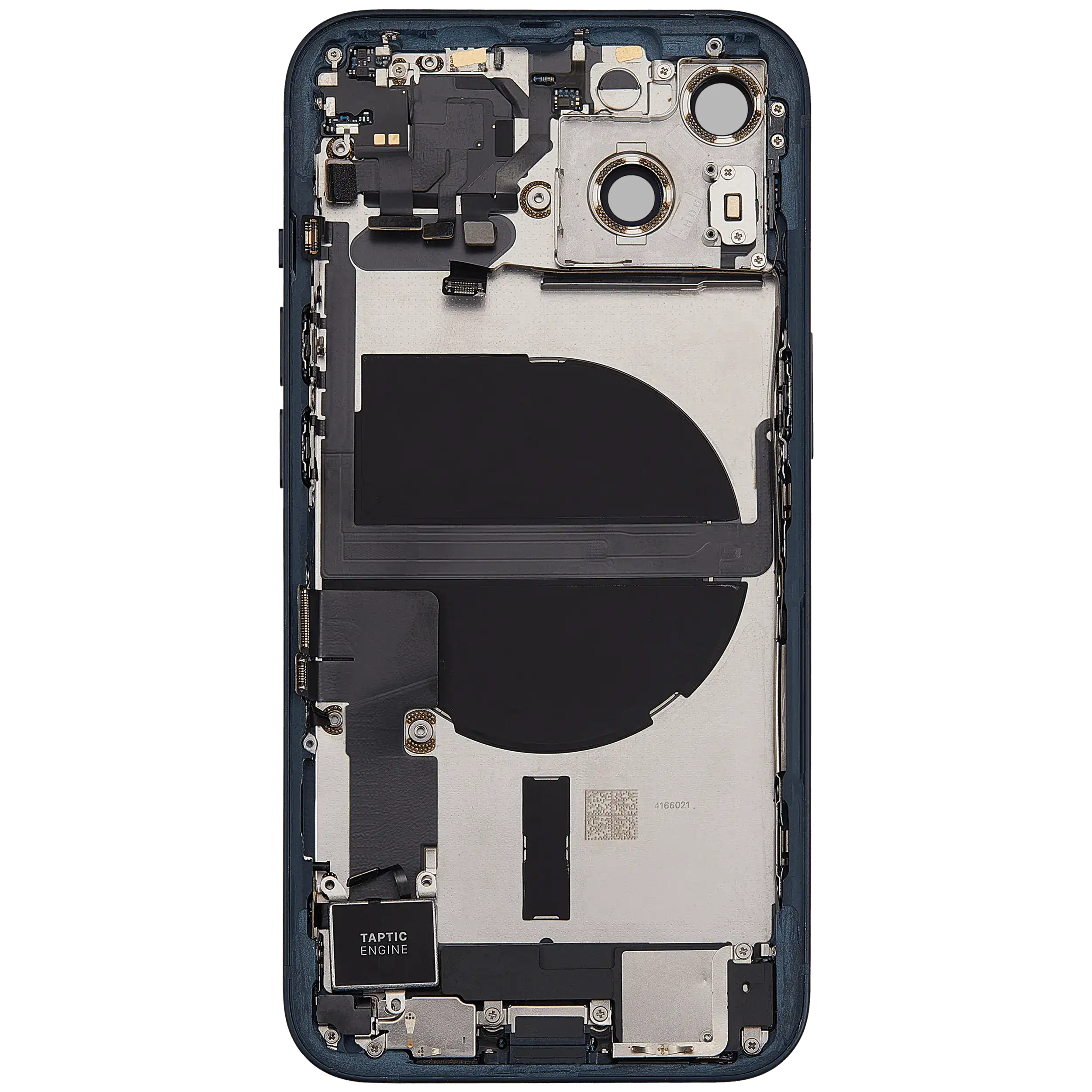 Rückgehäuse mit Ladebuchsen-Flex und Kleinteilen für iPhone 13 (US-Version) (ausgebautes Originalteil: Grade B) (Midnight) – Bild 4