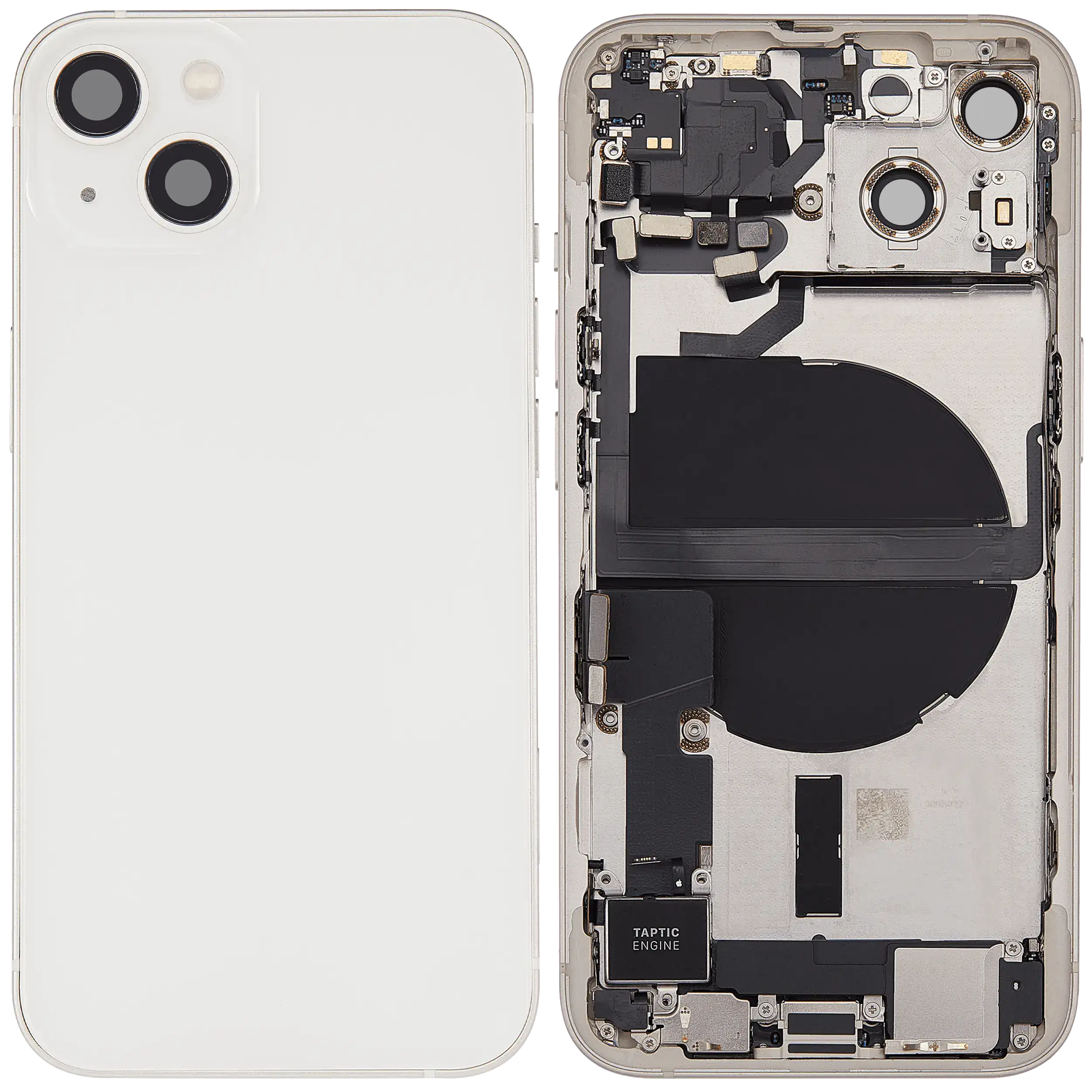 Rückgehäuse mit Ladebuchsen-Flex und Kleinteilen für iPhone 13 (US-Version) (ausgebautes Originalteil: Grade B) (Starlight) – Bild 2