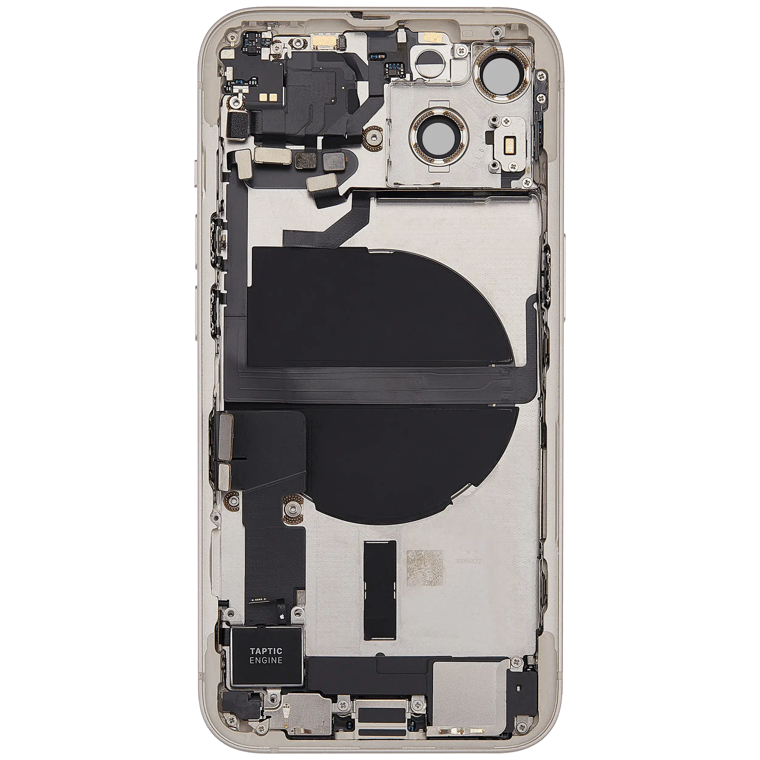 Rückgehäuse mit Ladebuchsen-Flex und Kleinteilen für iPhone 13 (US-Version) (ausgebautes Originalteil: Grade B) (Starlight) – Bild 4