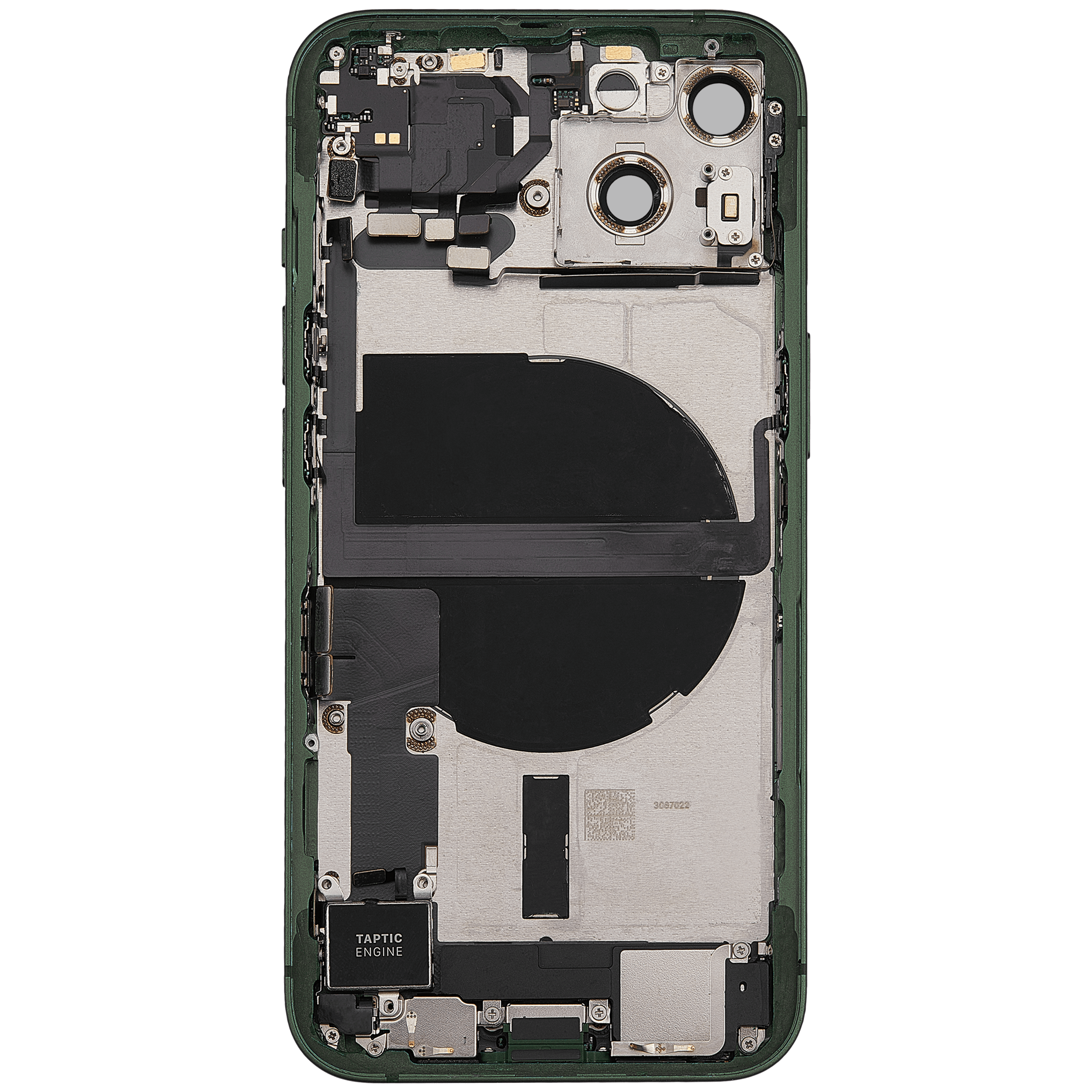 Rückgehäuse mit Ladebuchsen-Flex und Kleinteilen für iPhone 13 (US-Version) (ausgebautes Originalteil: Grade C) (Green (Grün)) – Bild 4