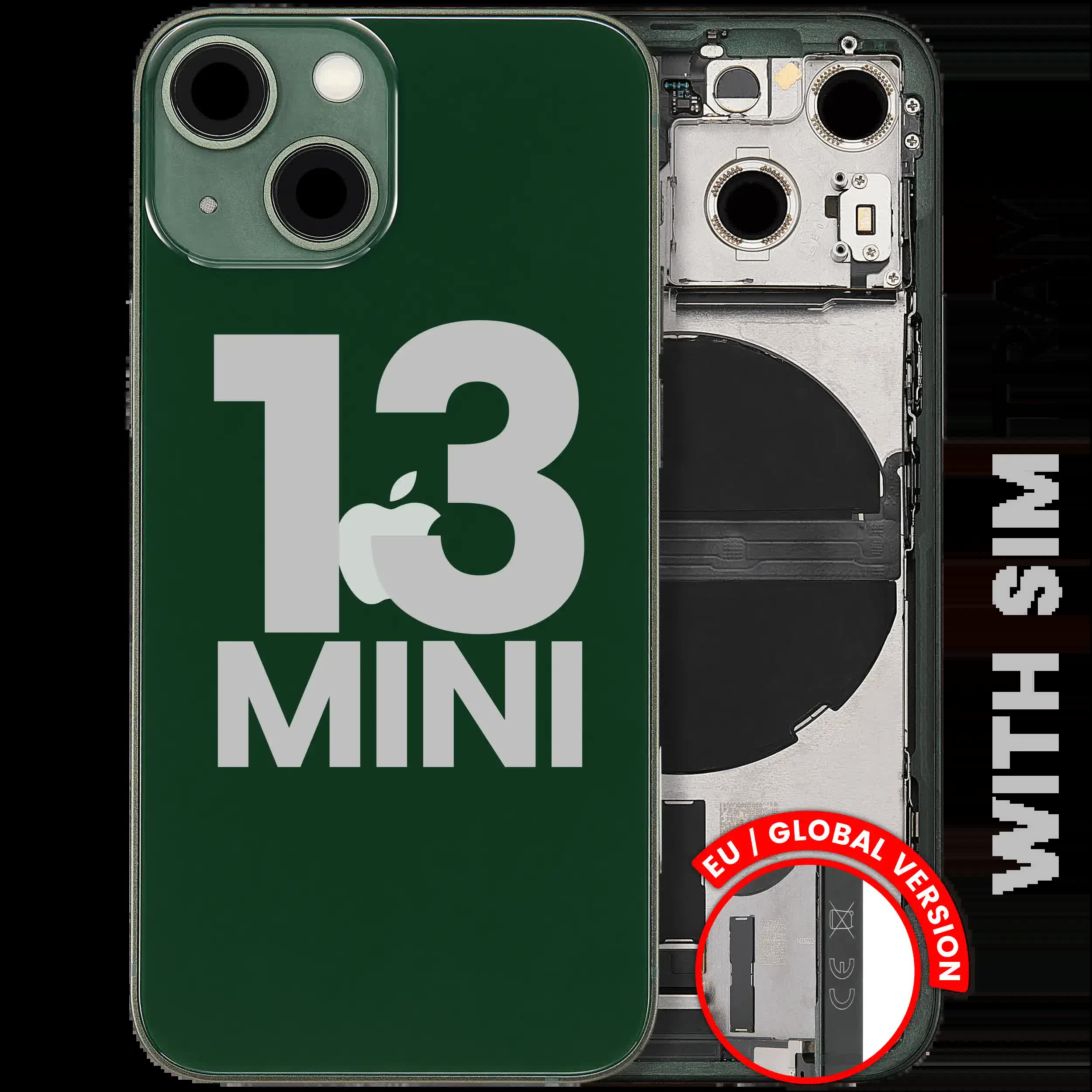 Rückgehäuse mit Ladebuchsen-Flex und Kleinteilen für iPhone 13 Mini (EU / globale Version) (ausgebautes Originalteil: Grade C) (Green (Grün))