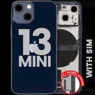 Rückgehäuse mit Ladebuchsen-Flex und Kleinteilen für iPhone 13 Mini (EU / globale Version) (ausgebautes Originalteil: Grade C) (Midnight)