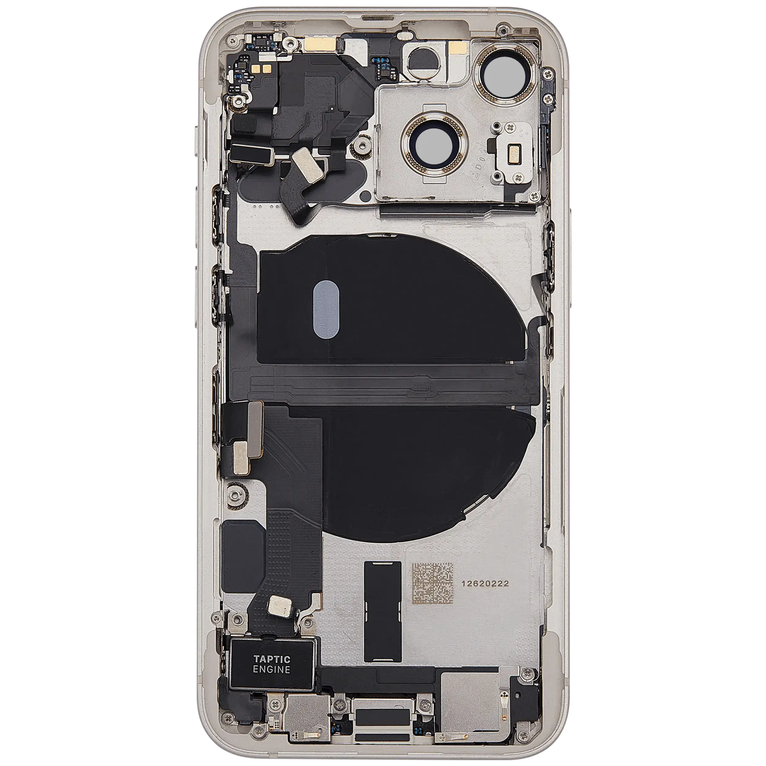 Rückgehäuse mit Ladebuchsen-Flex und Kleinteilen für iPhone 13 Mini (US-Version) (ausgebautes Originalteil: Grade B) (Starlight) – Bild 4