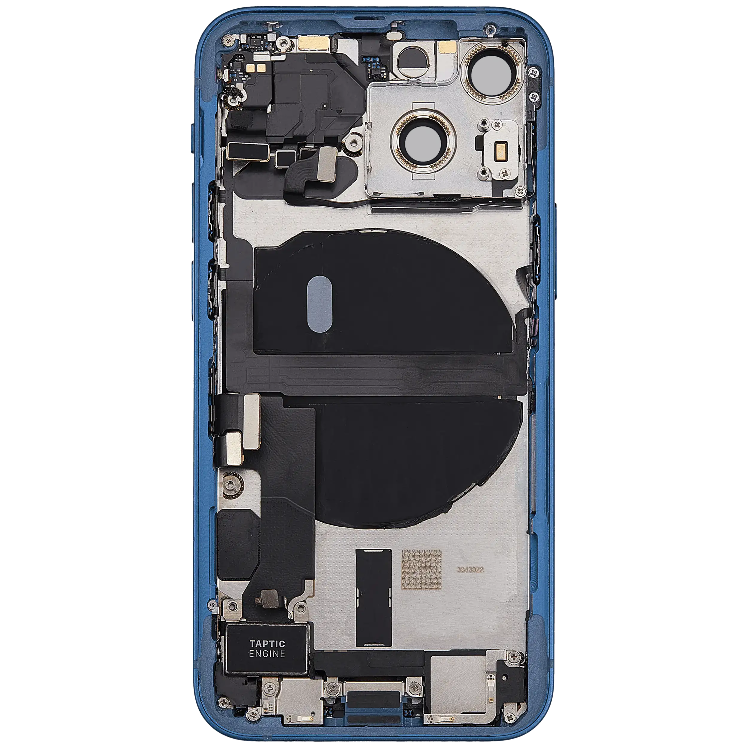Rückgehäuse mit Ladebuchsen-Flex und Kleinteilen für iPhone 13 Mini (US-Version) (ausgebautes Originalteil: Grade C) (Blue (Blau)) – Bild 4