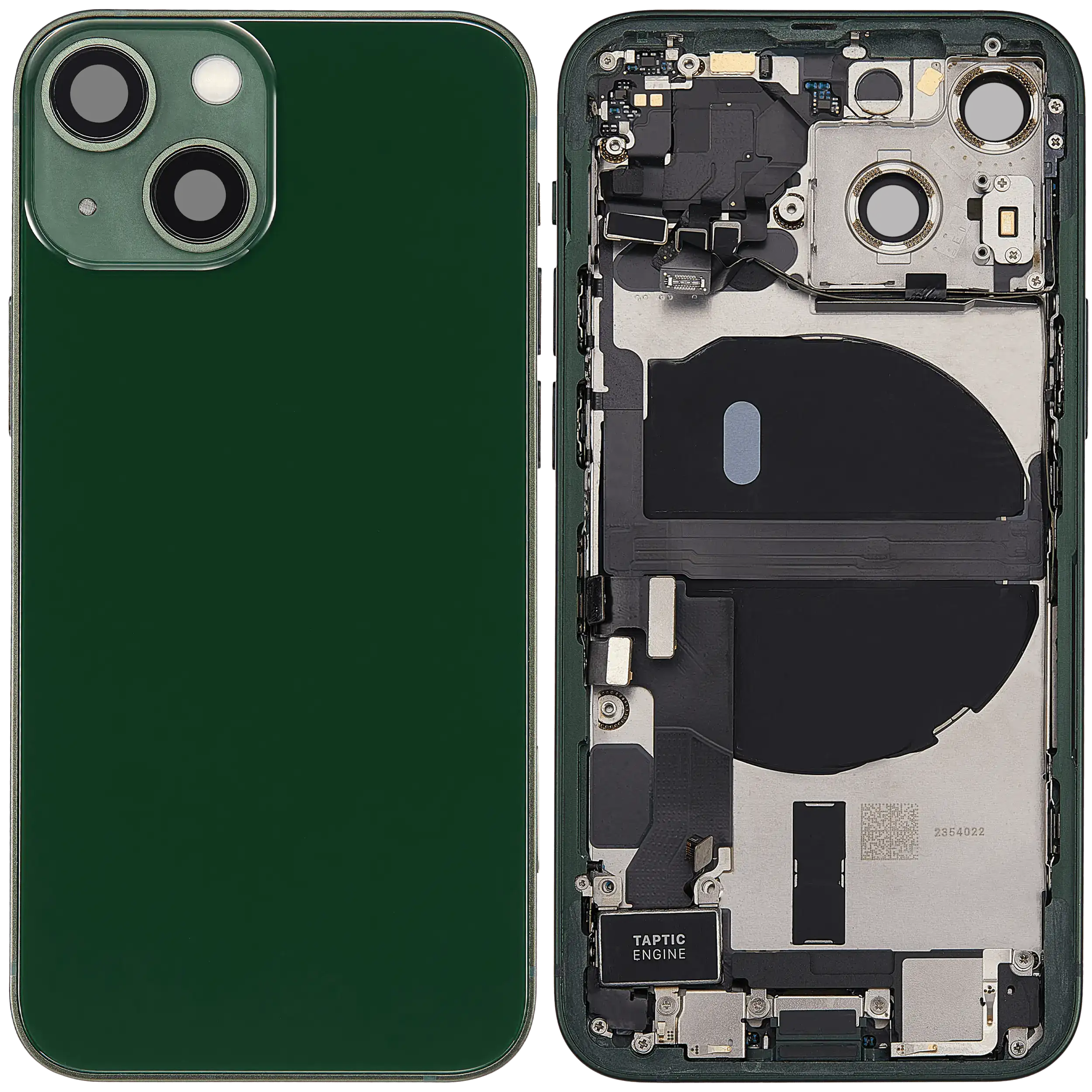 Rückgehäuse mit Ladebuchsen-Flex und Kleinteilen für iPhone 13 Mini (US-Version) (ausgebautes Originalteil: Grade C) (Green (Grün)) – Bild 2