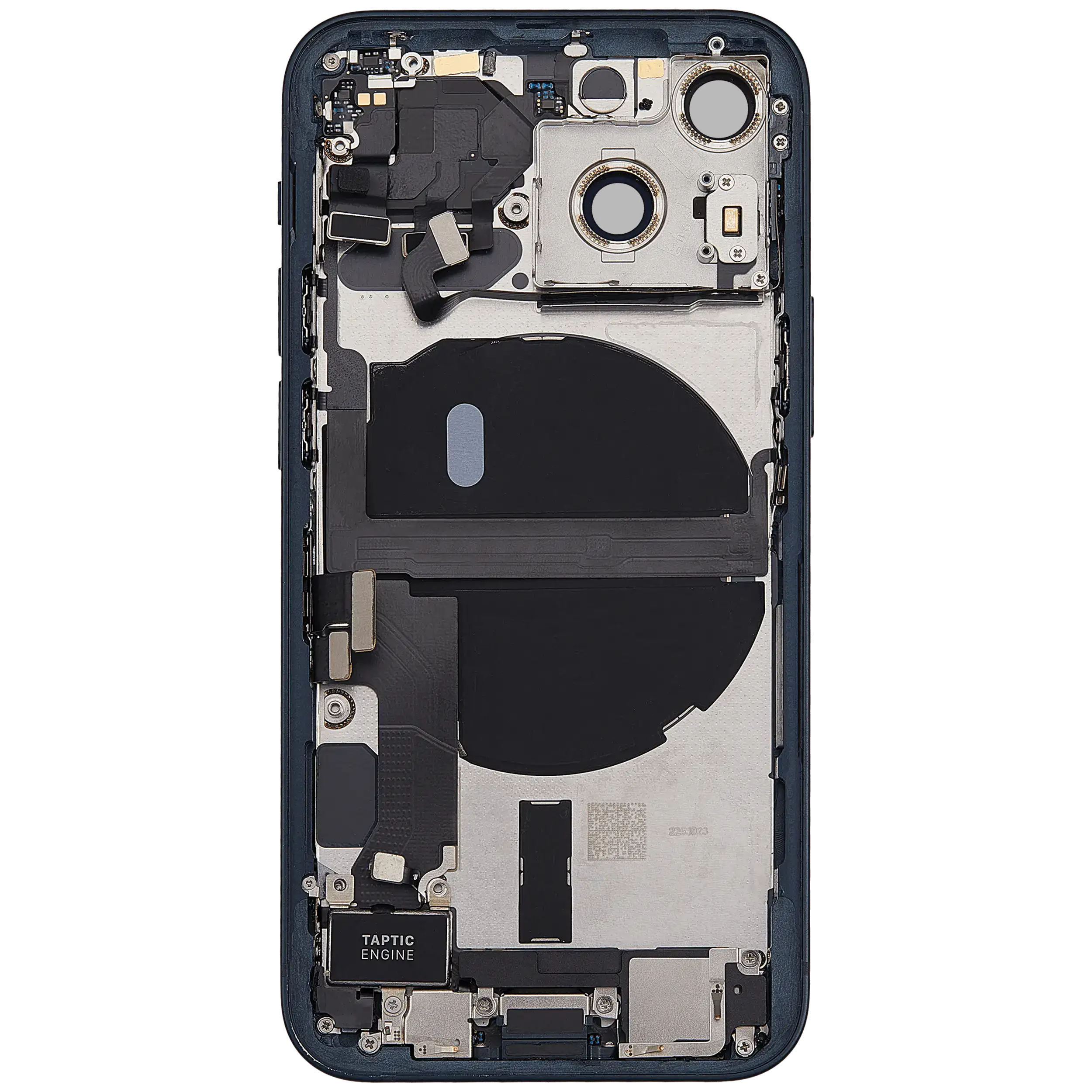 Rückgehäuse mit Ladebuchsen-Flex und Kleinteilen für iPhone 13 Mini (US-Version) (ausgebautes Originalteil: Grade C) (Midnight) – Bild 4