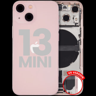 Rückgehäuse mit Ladebuchsen-Flex und Kleinteilen für iPhone 13 Mini (US-Version) (ausgebautes Originalteil: Grade C) (Pink (Rosa))