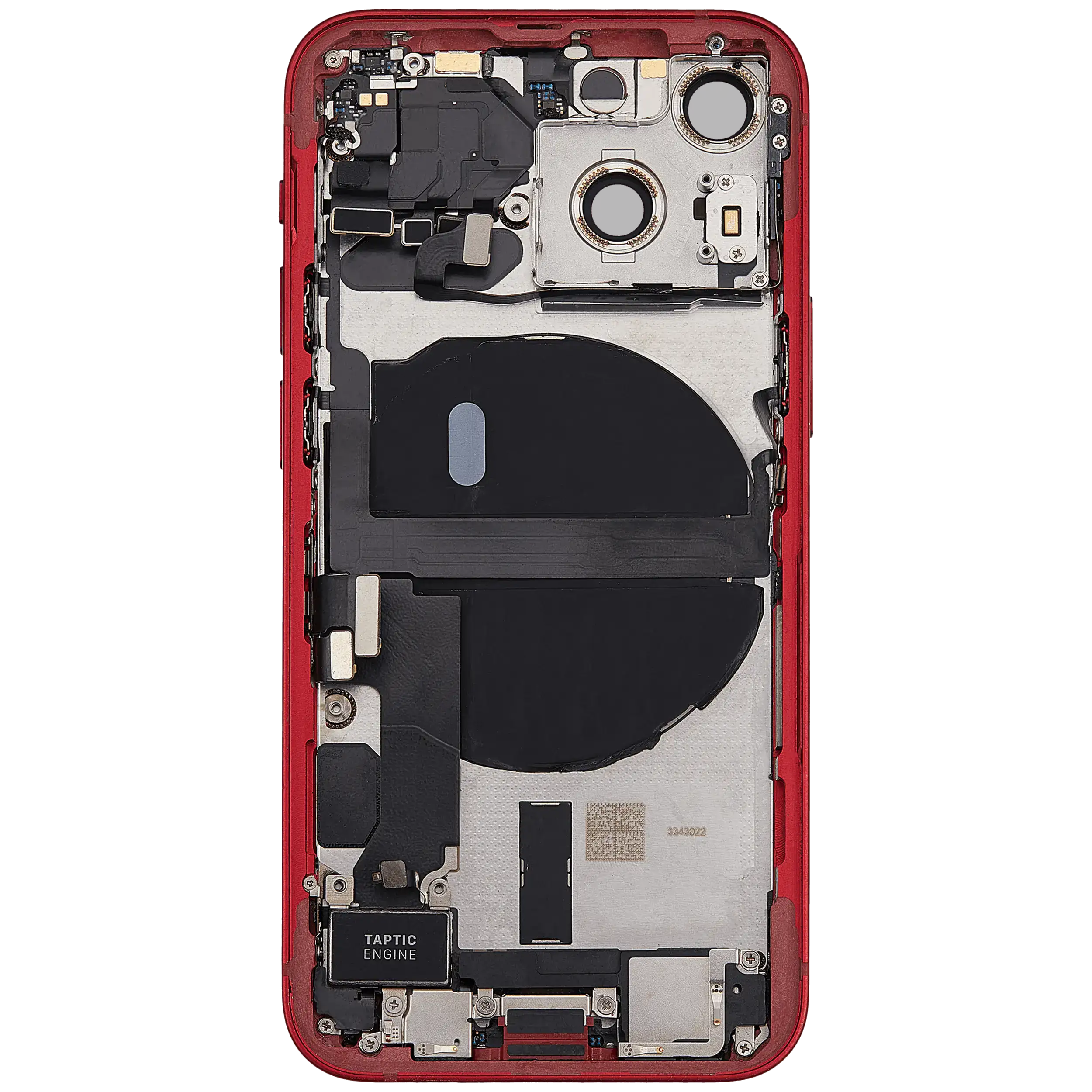 Rückgehäuse mit Ladebuchsen-Flex und Kleinteilen für iPhone 13 Mini (US-Version) (ausgebautes Originalteil: Grade C) (Red (Rot)) – Bild 4