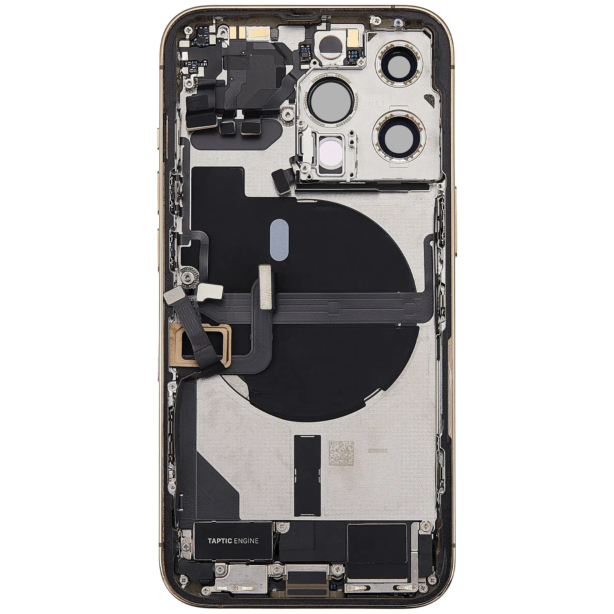 Rückgehäuse mit Ladebuchsen-Flex und Kleinteilen für iPhone 13 Pro (EU / globale Version) (ausgebautes Originalteil: Grade B) (Gold) – Bild 4