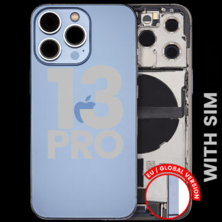 Rückgehäuse mit Ladebuchsen-Flex und Kleinteilen für iPhone 13 Pro (EU / globale Version) (ausgebautes Originalteil: Grade B) (Sierra Blue)