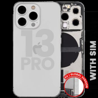 Rückgehäuse mit Ladebuchsen-Flex und Kleinteilen für iPhone 13 Pro (EU / globale Version) (ausgebautes Originalteil: Grade B) (Silver (Silber))