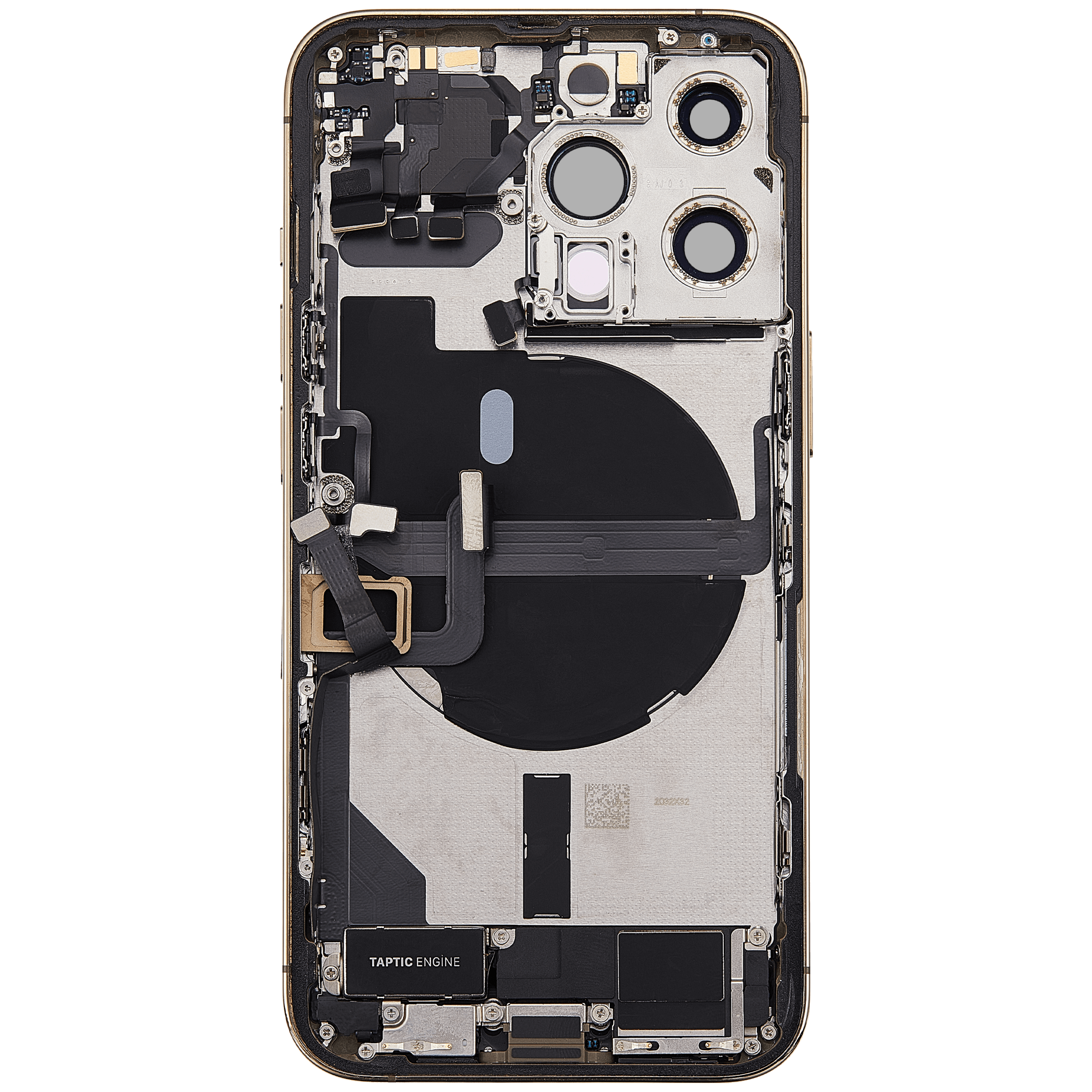 Rückgehäuse mit Ladebuchsen-Flex und Kleinteilen für iPhone 13 Pro (EU / globale Version) (ausgebautes Originalteil: Grade C) (Gold) – Bild 4