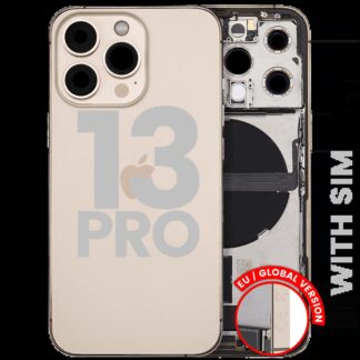 Rückgehäuse mit Ladebuchsen-Flex und Kleinteilen für iPhone 13 Pro (EU / globale Version) (ausgebautes Originalteil: Grade C) (Gold)