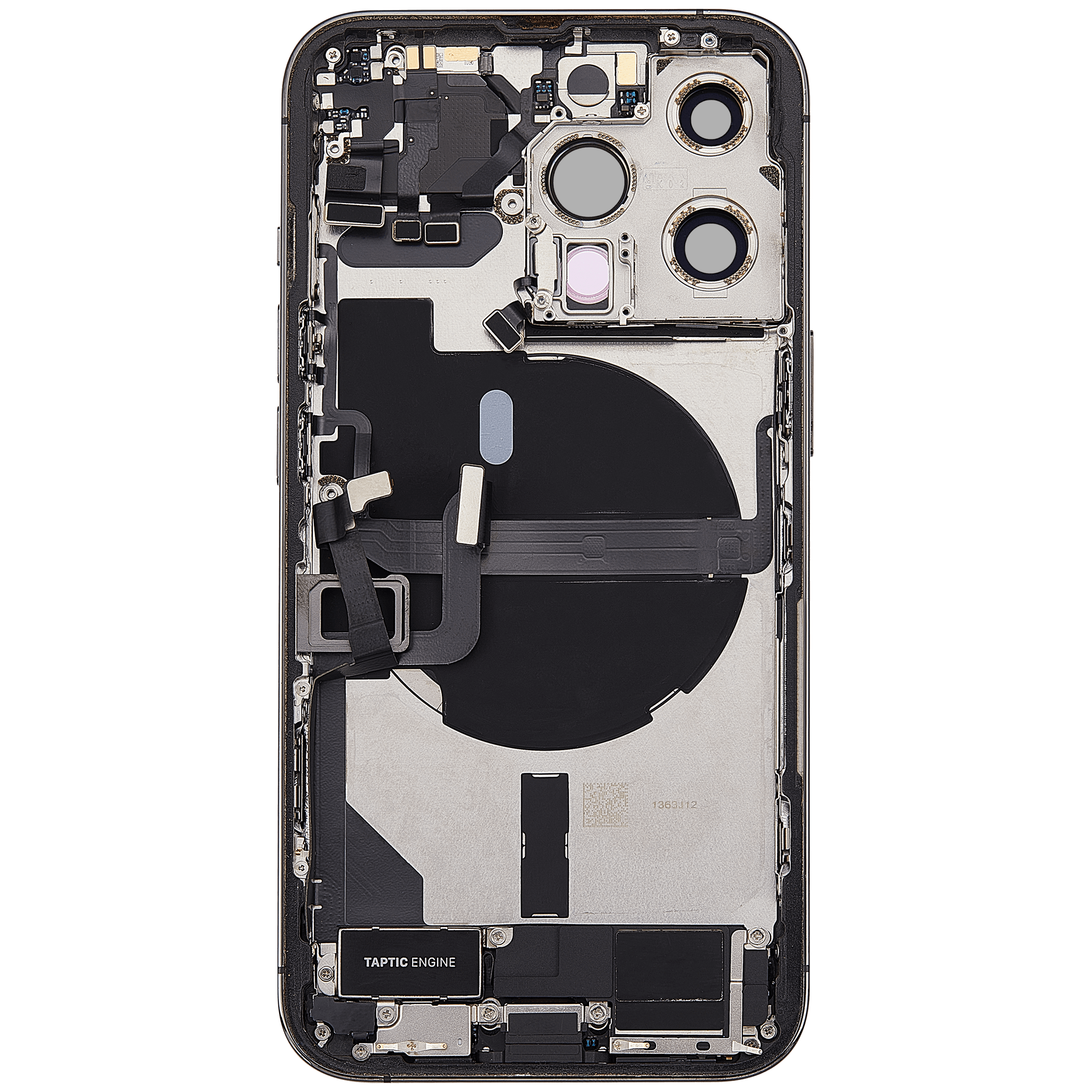 Rückgehäuse mit Ladebuchsen-Flex und Kleinteilen für iPhone 13 Pro (EU / globale Version) (ausgebautes Originalteil: Grade C) (Graphite) – Bild 4