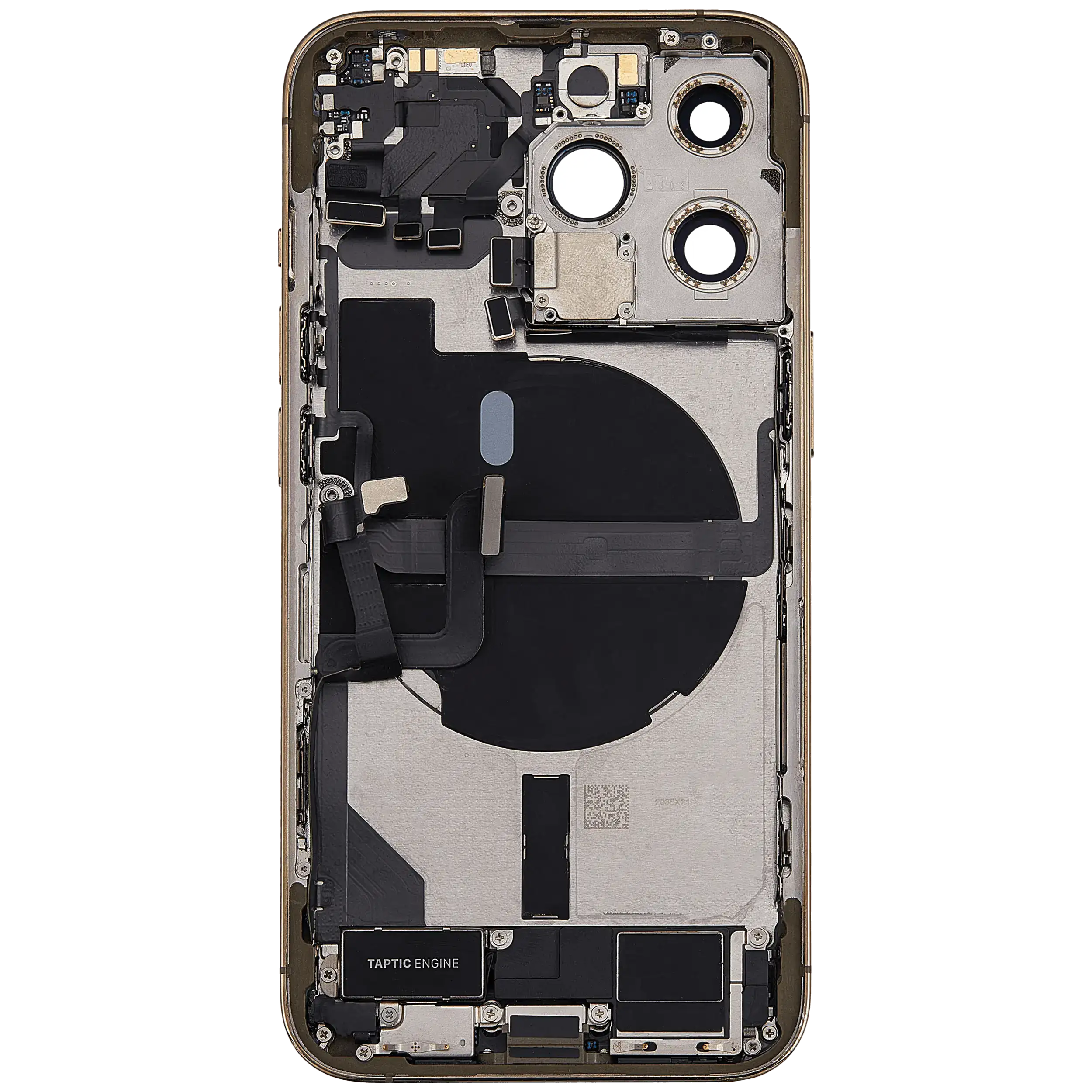 Rückgehäuse mit Ladebuchsen-Flex und Kleinteilen für iPhone 13 Pro (US-Version) (ausgebautes Originalteil: Grade A) (Gold) – Bild 3