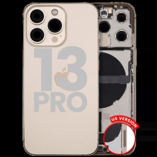 Rückgehäuse mit Ladebuchsen-Flex und Kleinteilen für iPhone 13 Pro (US-Version) (ausgebautes Originalteil: Grade A) (Gold)
