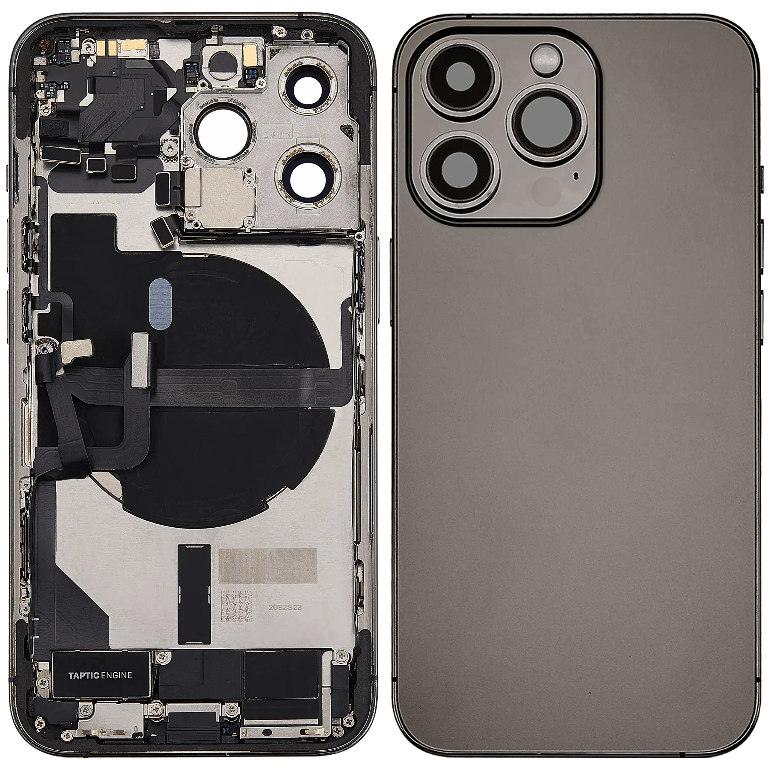 Rückgehäuse mit Ladebuchsen-Flex und Kleinteilen für iPhone 13 Pro (US-Version) (ausgebautes Originalteil: Grade A) (Graphite) – Bild 2