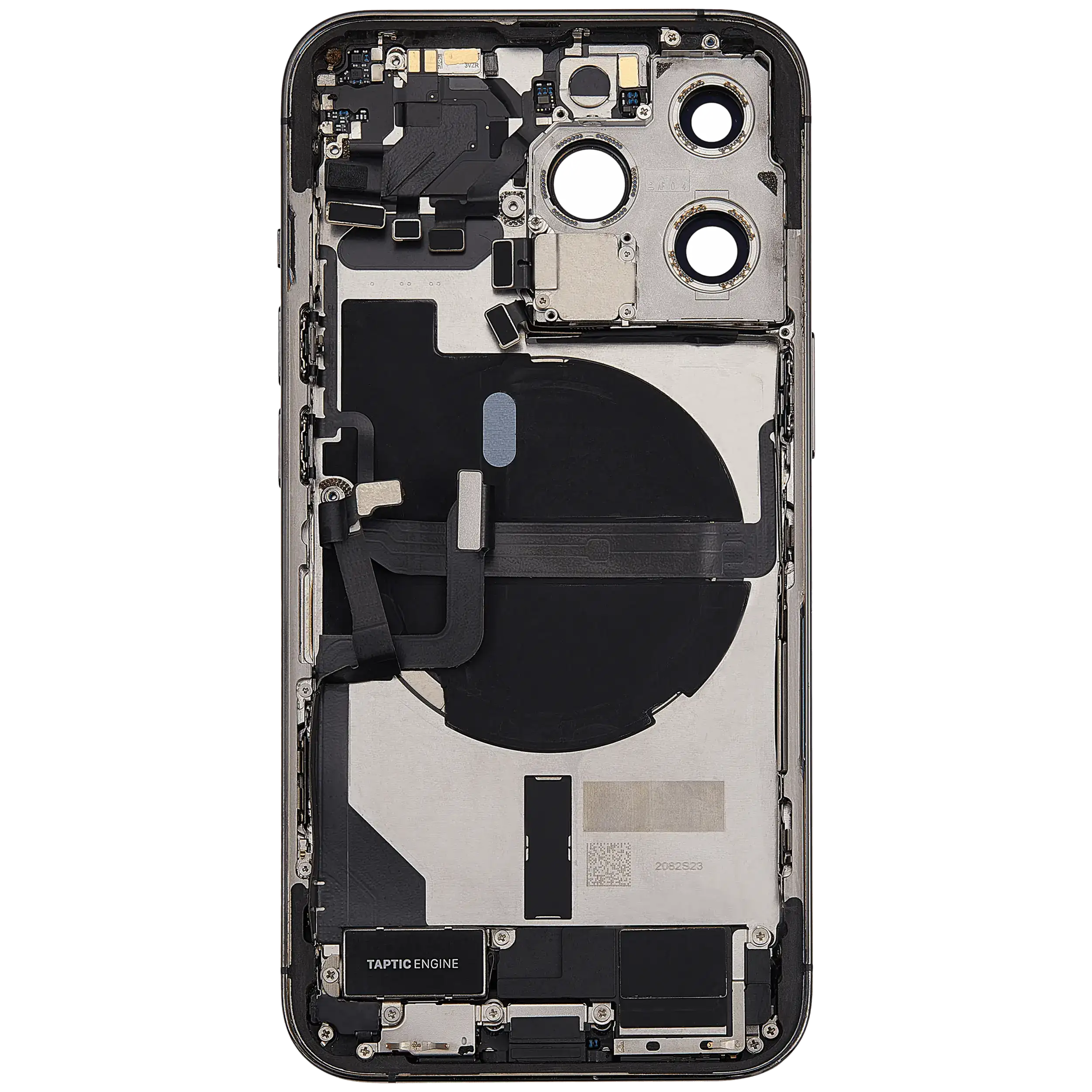 Rückgehäuse mit Ladebuchsen-Flex und Kleinteilen für iPhone 13 Pro (US-Version) (ausgebautes Originalteil: Grade A) (Graphite) – Bild 3