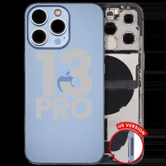 Rückgehäuse mit Ladebuchsen-Flex und Kleinteilen für iPhone 13 Pro (US-Version) (ausgebautes Originalteil: Grade A) (Sierra Blue)