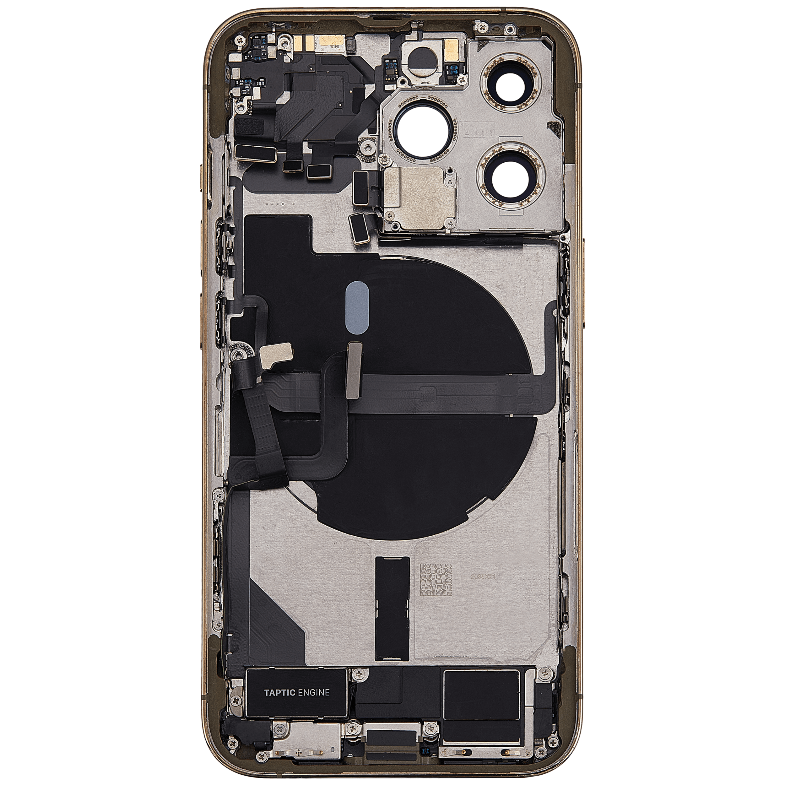 Rückgehäuse mit Ladebuchsen-Flex und Kleinteilen für iPhone 13 Pro (US-Version) (ausgebautes Originalteil: Grade B) (Gold) – Bild 3