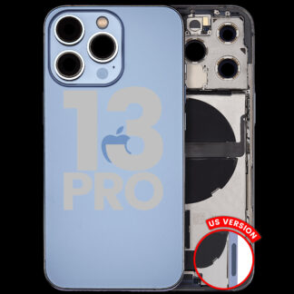 Rückgehäuse mit Ladebuchsen-Flex und Kleinteilen für iPhone 13 Pro (US-Version) (ausgebautes Originalteil: Grade B) (Sierra Blue)