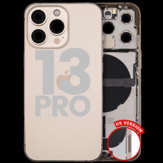 Rückgehäuse mit Ladebuchsen-Flex und Kleinteilen für iPhone 13 Pro (US-Version) (ausgebautes Originalteil: Grade C) (Gold)